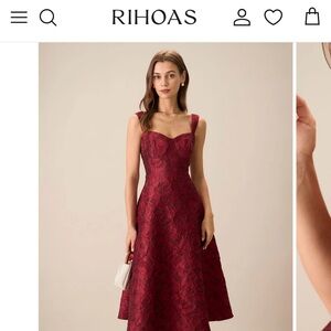 RIHOAS Burgundy Floral Mini Dress